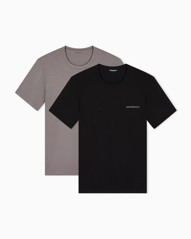 Men's Pure Cotton 2-Pack Crew Neck T-Shirt Black S