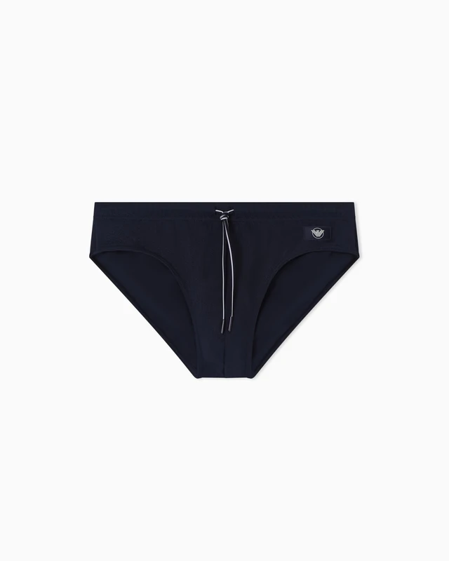 Emporio Armani Men's Satin Label Brief Blue M