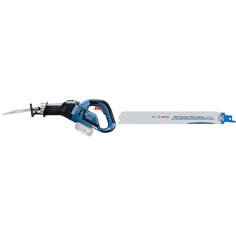 Bosch Professional 18 V System GSA 18 V - 32 Drills and Screwdrivers + 2X PRO Medium-Thick Metal S1137BEF Precise Reciprocating Saw Blade (Metal Pipes & Profiles, Non-Ferrous Metals, 225 mm)