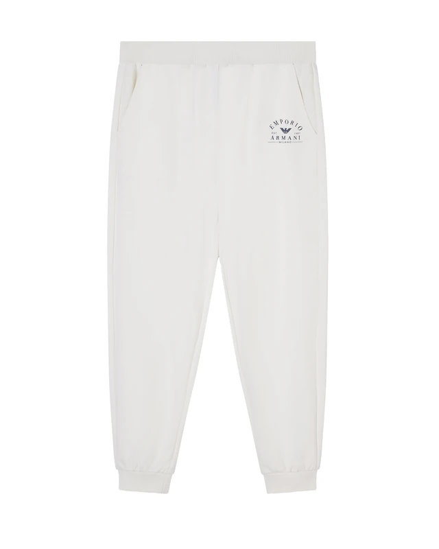 Emporio Armani Women's Iconic Terry Pants with Cuffs Beige L