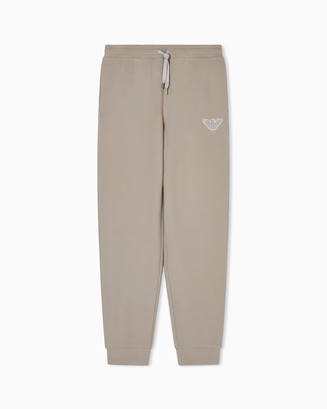 Men's Eagle Patch Pants with Cuffs Beige L