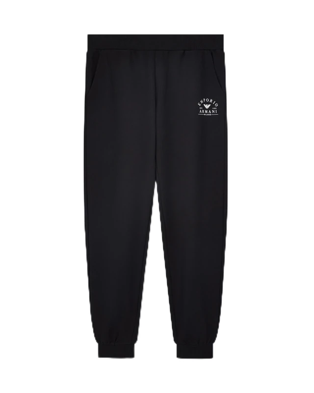 Emporio Armani Women's Iconic Terry Pants with Cuffs Black L