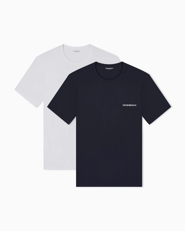 Men's Pure Cotton 2-Pack Crew Neck T-Shirt Blue M