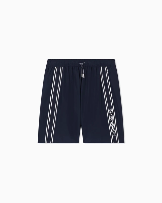 Emporio Armani Men's LOGOTAPE Bermuda Blue L