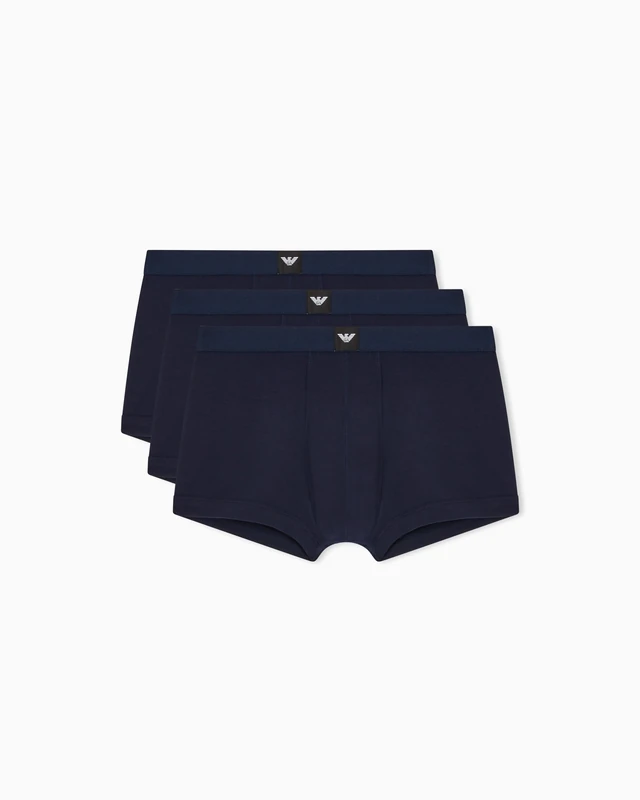 Emporio Armani Men's Essential LOGOLABEL 3-Pack Trunk Blue XXL