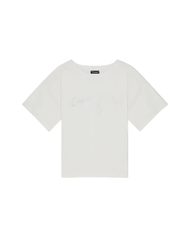 Women's Sponge Logo Crew Neck T-Shirt Beige S