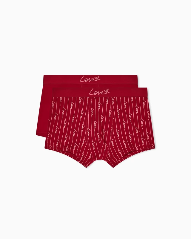 Emporio Armani Men's SAN Valentine 2-Pack Trunk Red XL