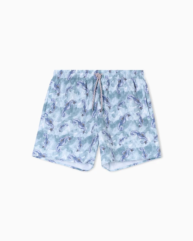Emporio Armani Men's Animals Print Boxer Blue S