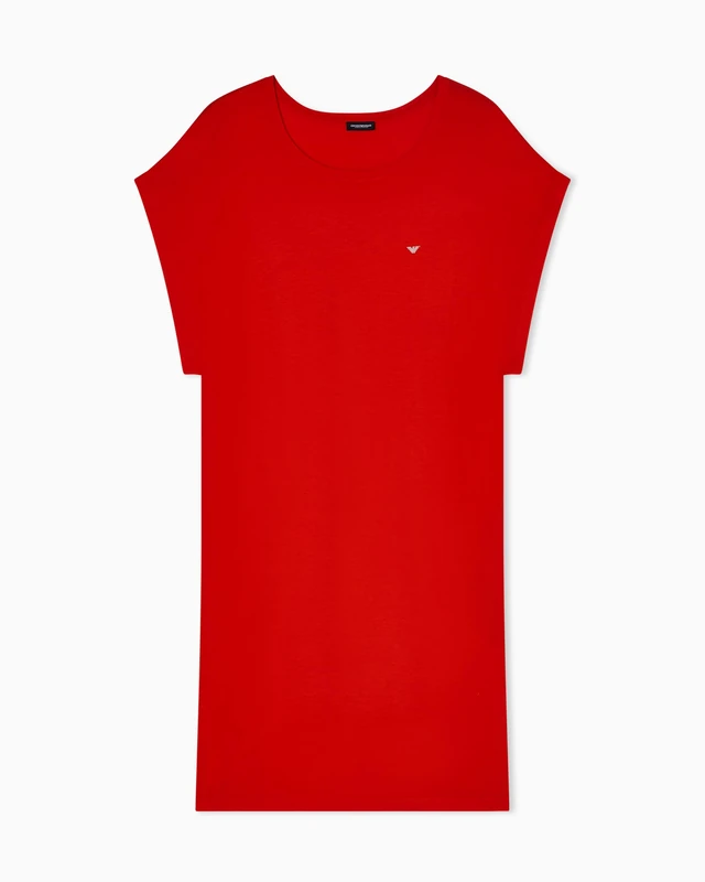 Emporio Armani Women's ESSENTIAL STUDS SHORT DRESSING GOWN Red M