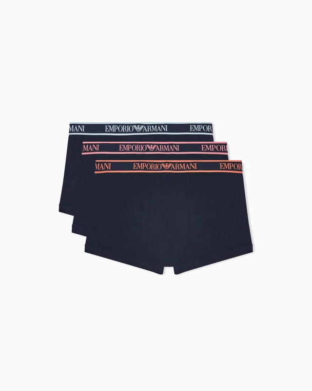 Emporio Armani Men's CORE Logoband 3-Pack Trunk Blue S