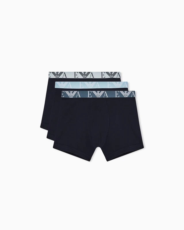 Emporio Armani Men's Bold Monogram 3-Pack Boxer Blue XXL