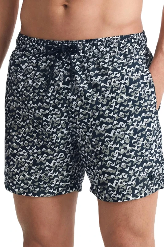 EMPORIO ARMANI Men's All Over Logo Boxer Blue S