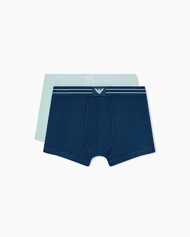 Emporio Armani Men's LOGOLABEL 2-Pack Trunk Blue M