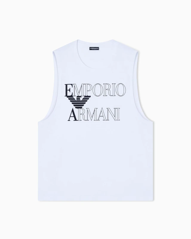 Emporio Armani Men's Bold Logo Crew Neck Tank White M