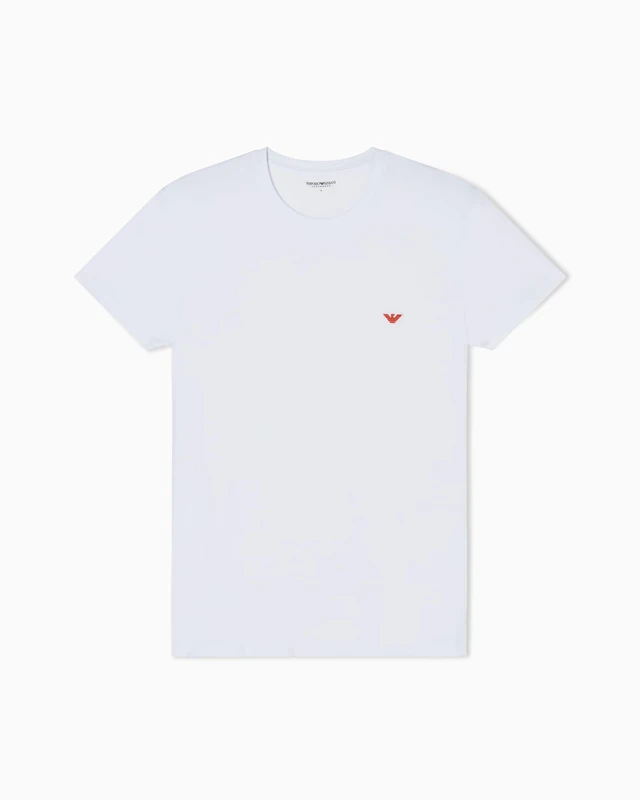 Men's Shiny Logoband Crew Neck T-Shirt White S