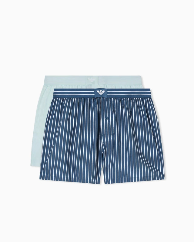 EMPORIO ARMANI Men's LOGOLABEL 2-Pack Boxer Blue XL