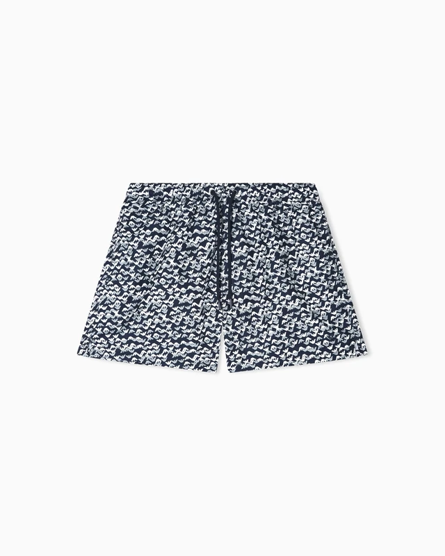 Emporio Armani Men's All Over Logo Boxer Blue XL