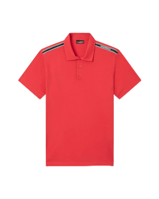 Emporio Armani Men's LOGOTAPE Polo Red S