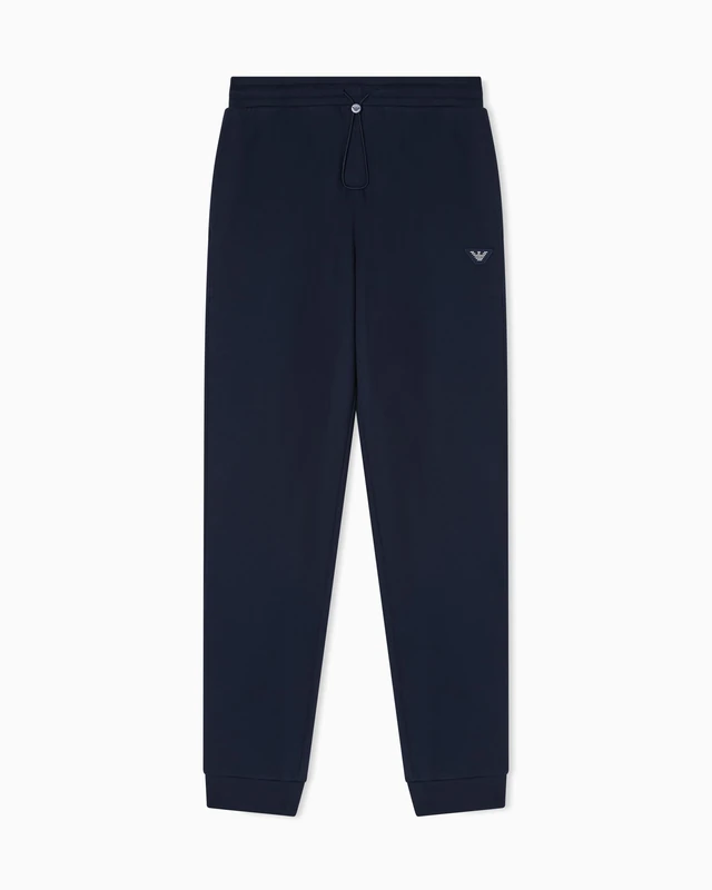 Emporio Armani Men's Modal Terry Pants with Cuffs Blue S - Image 1