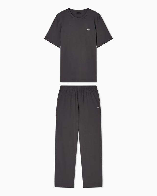 EMPORIO ARMANI Men's DELUXE T-SHIRT+PANTS PYJAMA Grey XL