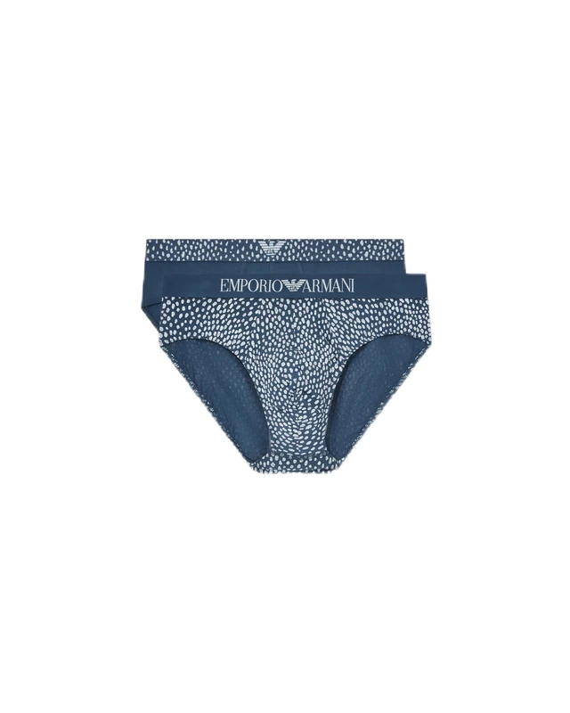 Emporio Armani Men's Pattern Mix 2-Pack Brief Blue XL