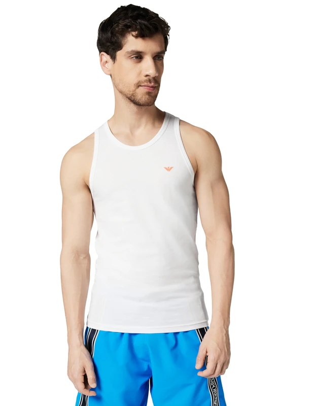 Emporio Armani Men's Shiny Logoband Tank White M - Image 1
