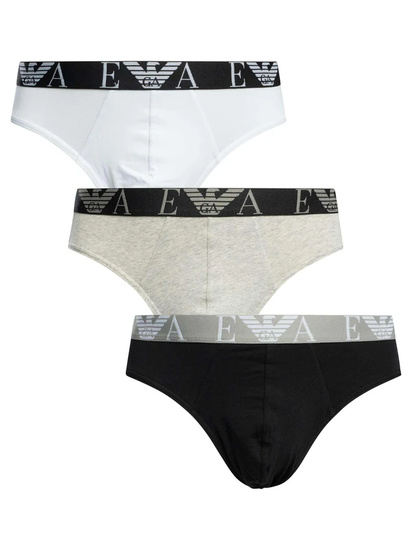 Emporio Armani Men's Bold Monogram 3-Pack Brief Black S
