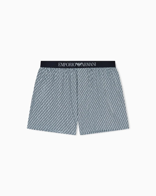 EMPORIO ARMANI Men's Pattern Boxer Blue L