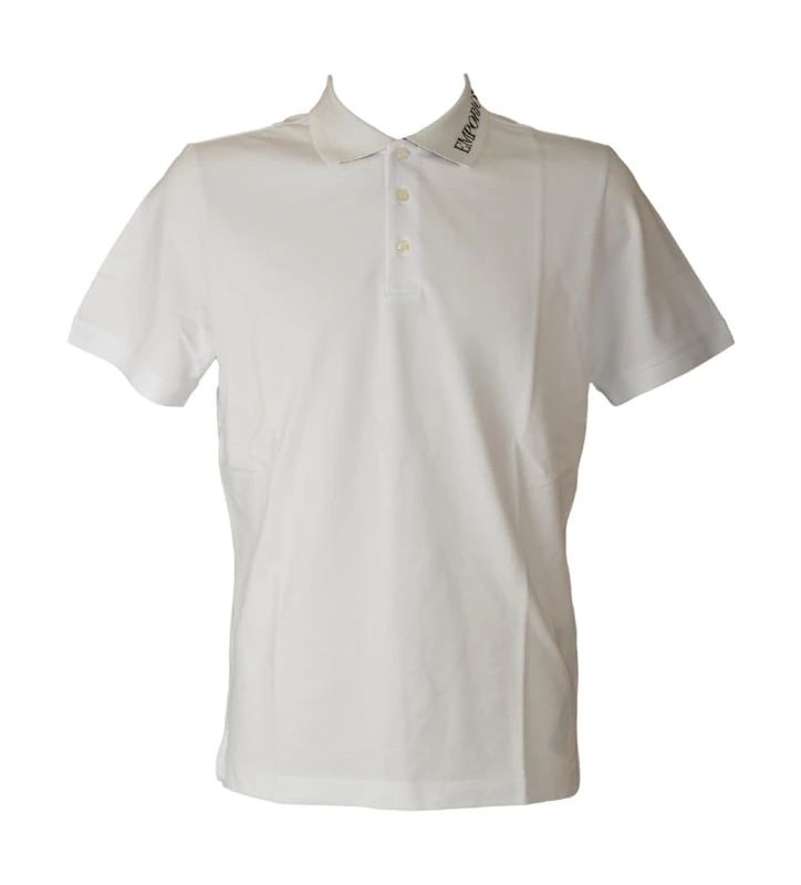 Emporio Armani Men's Embroidery Logo Polo White XL