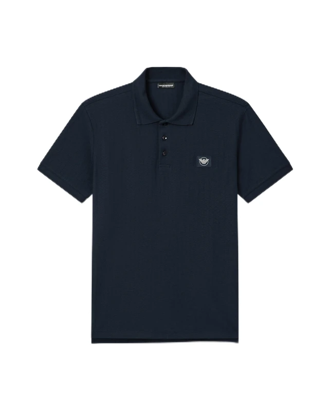 Emporio Armani Men's Satin Label Polo Blue XXL