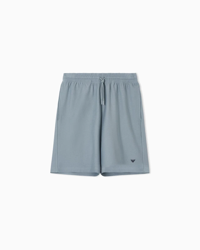 Emporio Armani Men's Piquet Cotton Bermuda Blue L