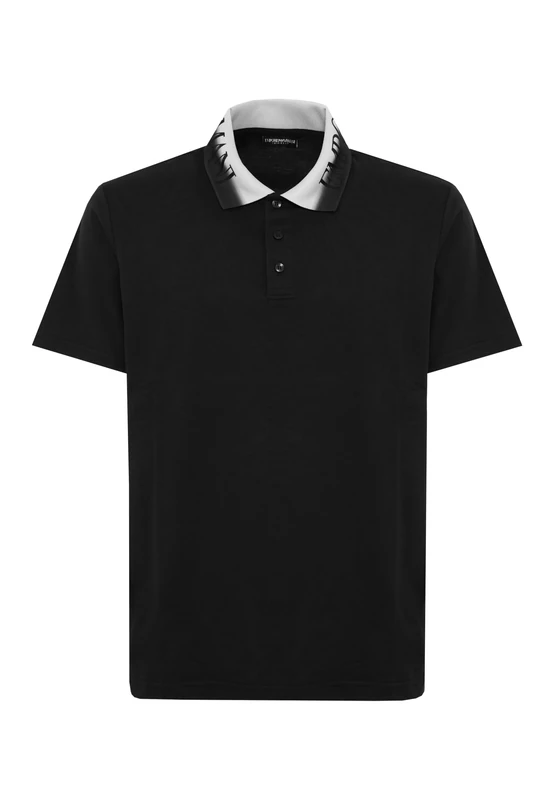 EMPORIO ARMANI Men's Logoband Polo Black M
