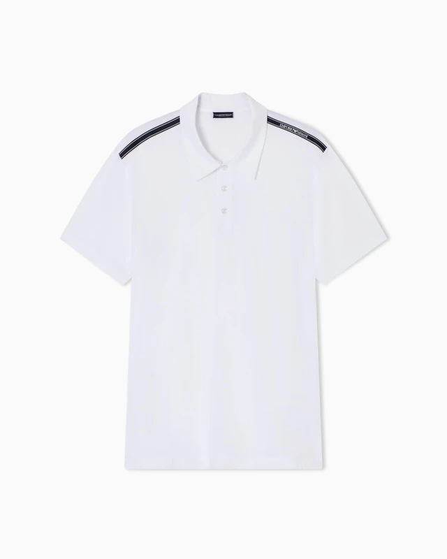 Emporio Armani Men's LOGOTAPE Polo White L