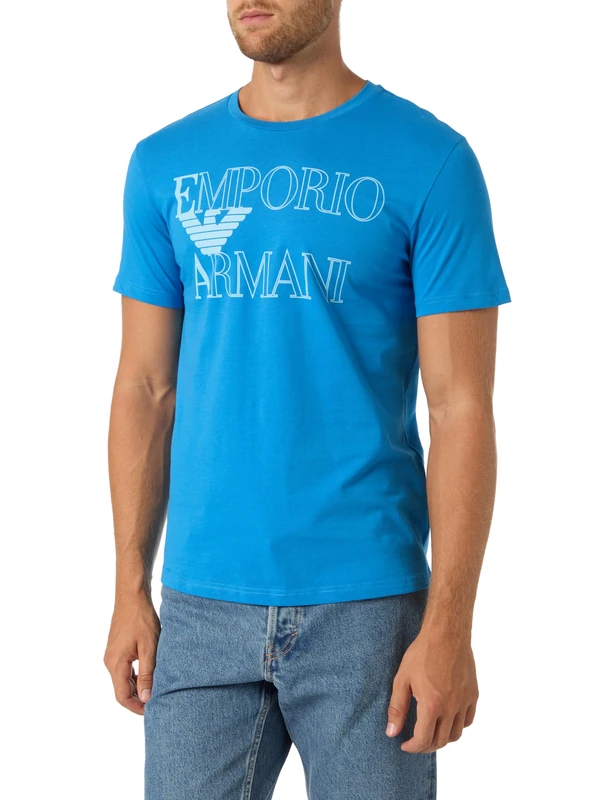 Men's Bold Logo Crew Neck T-Shirt Blue S