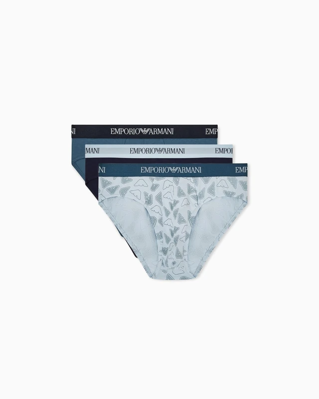 Men's Pure Cotton 3-Pack Brief Blue M
