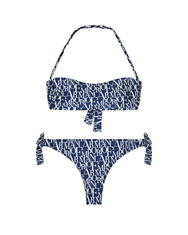 Women's LOGOMANIA Bandeau+Brief Bikini Blue XL
