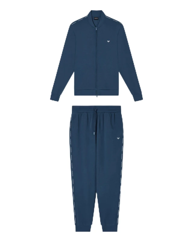 Emporio Armani Men's TERRY FULL ZIP TRACKSUIT SET Blue M