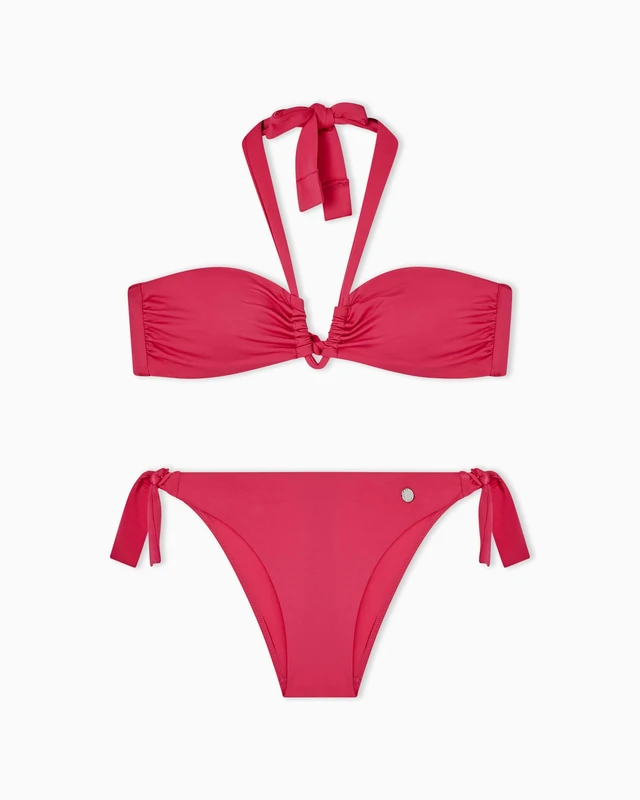 Women's Lycra Bandeau+Brief Bikini Pink M