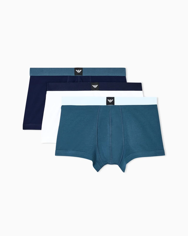 Emporio Armani Men's Essential LOGOLABEL 3-Pack Trunk Blue XXL - Image 1