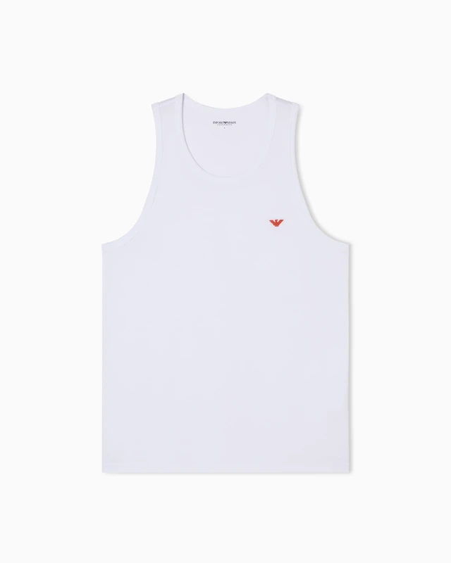 Emporio Armani Men's Shiny Logoband Tank White XL - Image 1