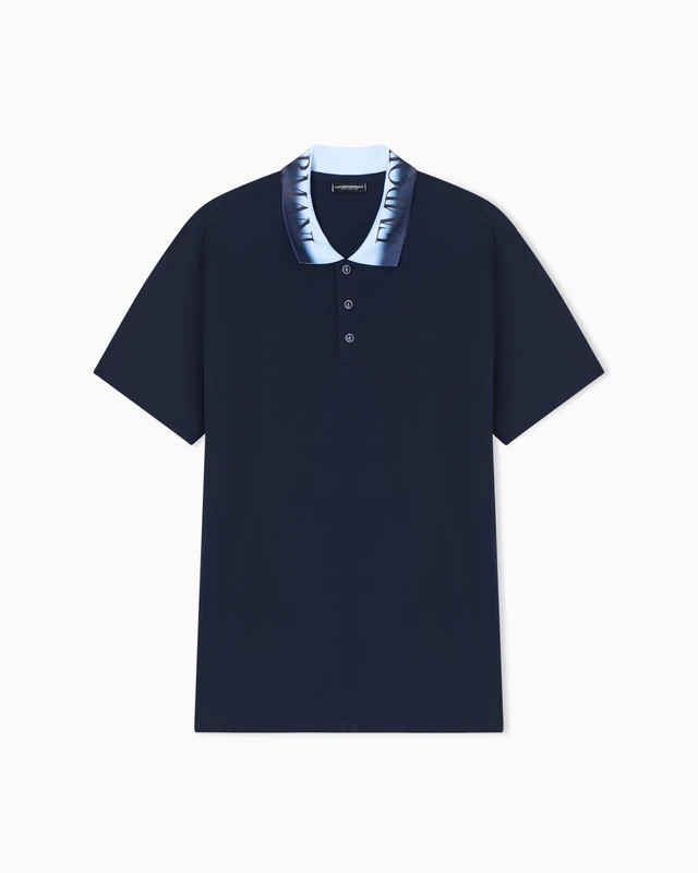Emporio Armani Men's Logoband Polo Blue L