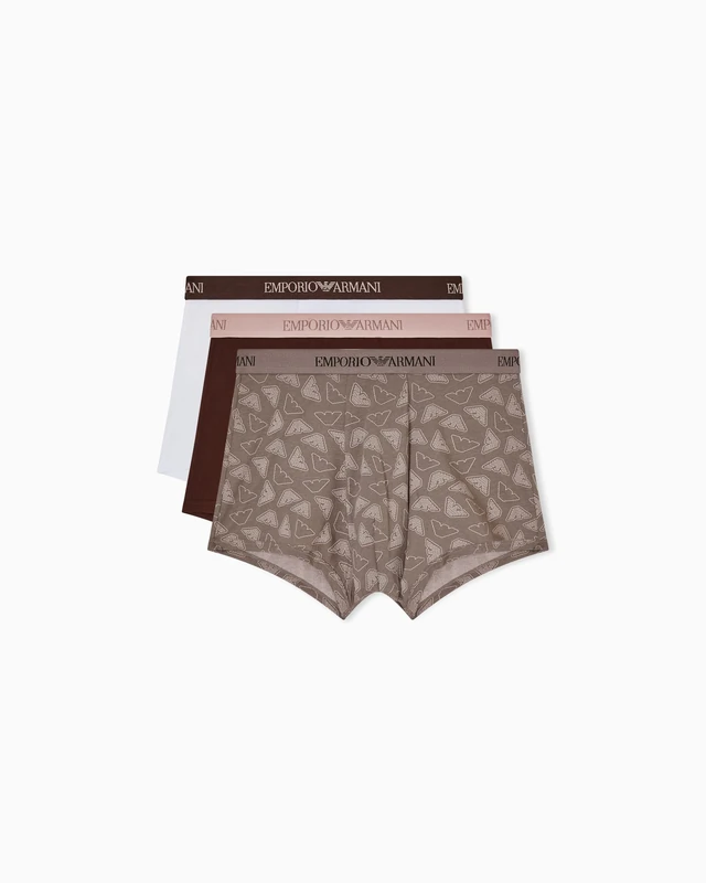 Men's Pure Cotton 3-Pack Trunk Brown XL