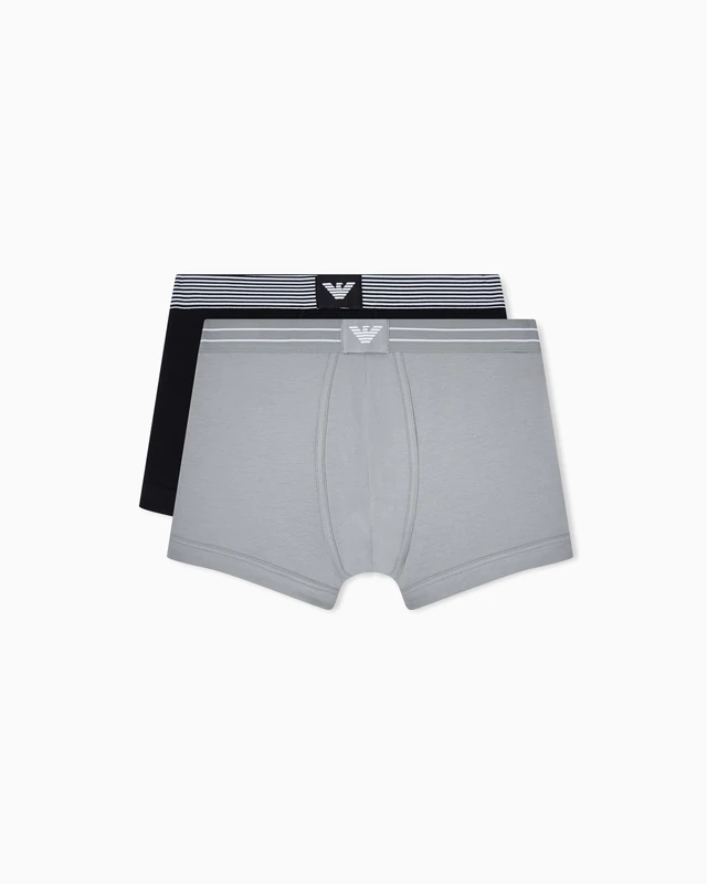 Emporio Armani Men's LOGOLABEL 2-Pack Trunk Black M