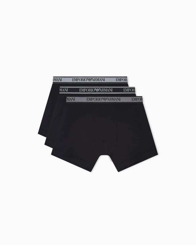 Emporio Armani Men's CORE Logoband 3-Pack Trunk Black L
