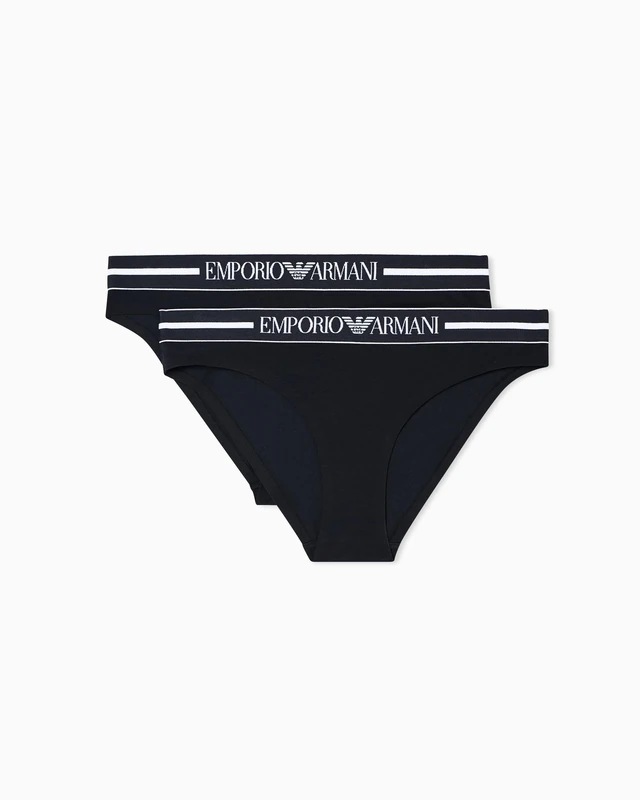Emporio Armani Women's Everyday Cotton 2-Pack Brief Black L