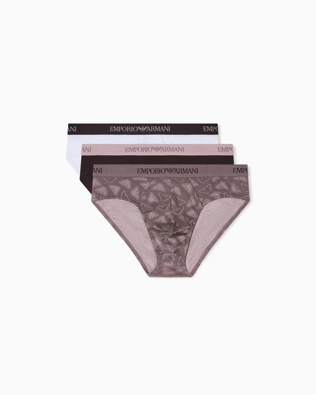 Men's Pure Cotton 3-Pack Brief Brown M