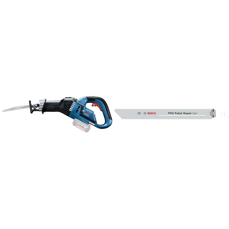 Bosch Professional 18 V System GSA 18 V - 32 Drills and Screwdrivers + 5X PRO Pallet S1022HFR Repair Fast Reciprocating Saw Blade (for Steel, Wood with Nails, Length 200 mm)