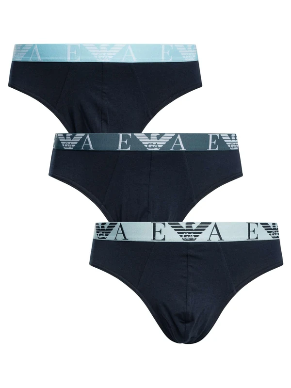 Emporio Armani Men's Bold Monogram 3-Pack Brief Blue XL