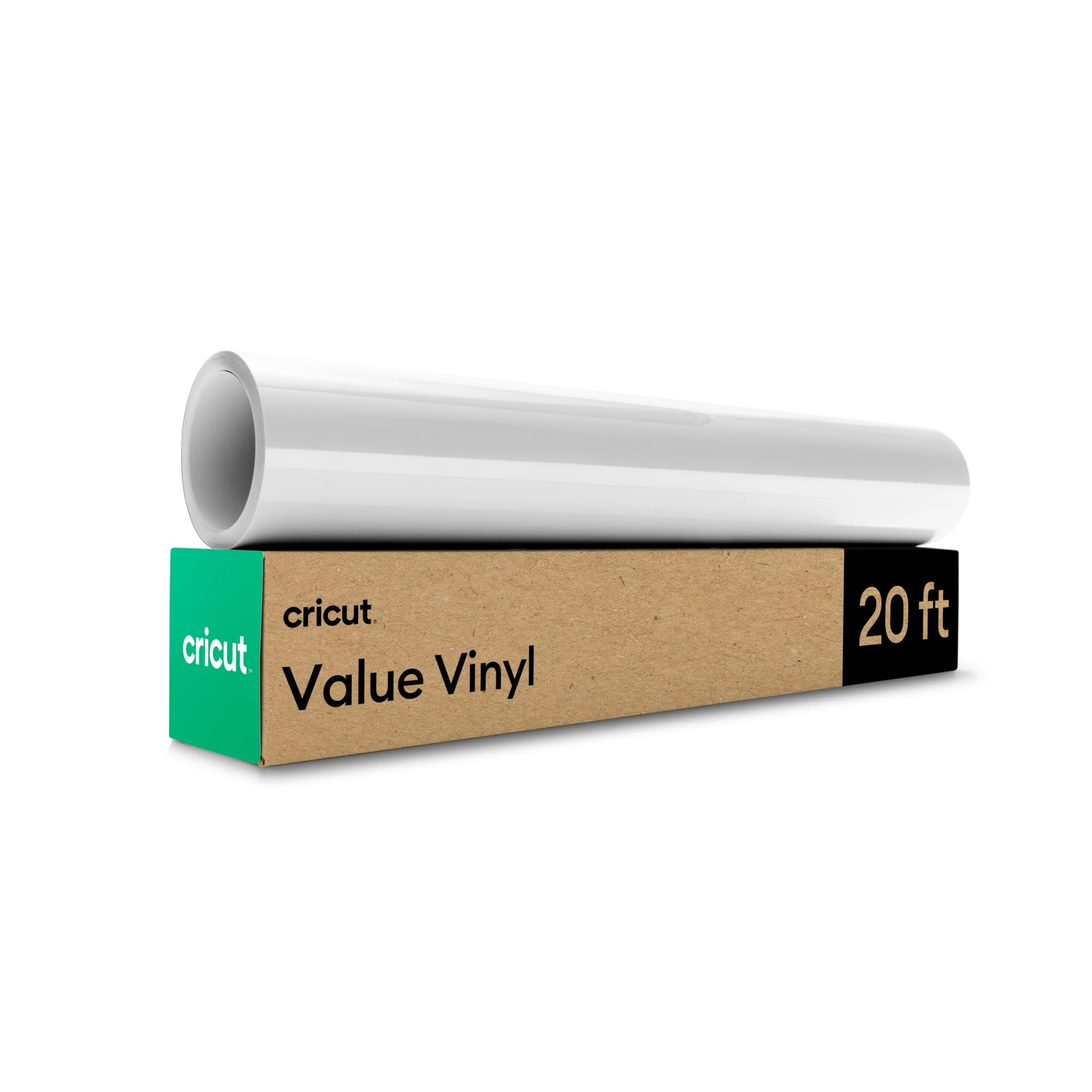 Cricut Value Vinyl | 30.5 cm x 6.1 m (12" x 20 ft) | Self Adhesive Permanent Vinyl for All Cricut Cutting Machines | Glossy White