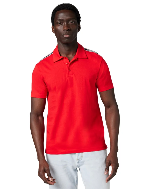 Emporio Armani Men's LOGOTAPE Polo Red L